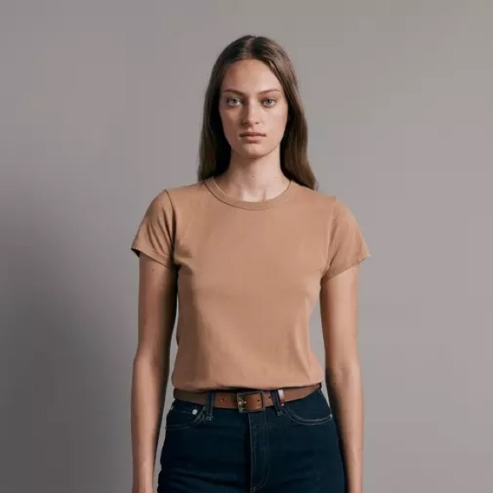 NWT rag & bone Garment Dyed T-Shirt Beige Medium
